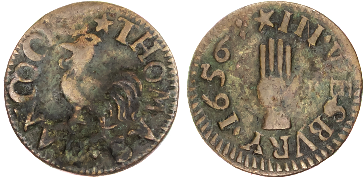 Wilts. Weston. Thomas Hancocke Farthing 1656. 