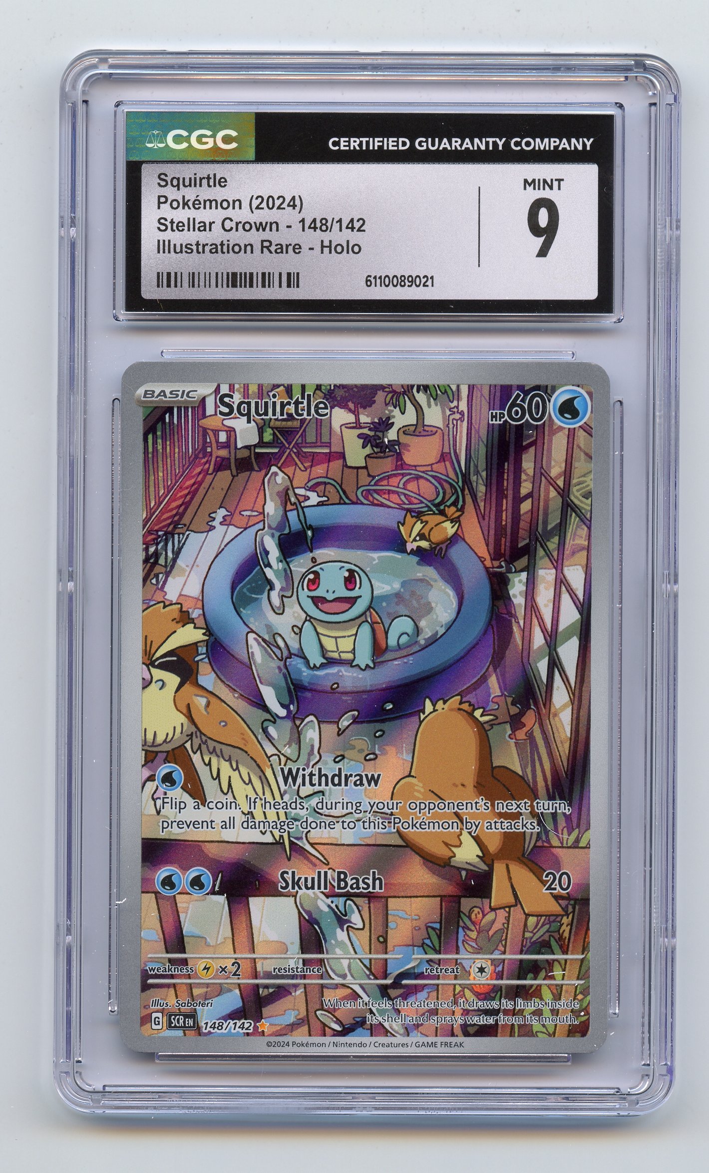 CGC 9 Squirtle #148 Illustration Rare Stellar Crown