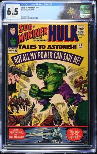 Tales to Astonish #75 CGC 6.5 Stan Lee Story, Jack Kirby Cover (Marvel Comics, 1966) Off-White to White Pages