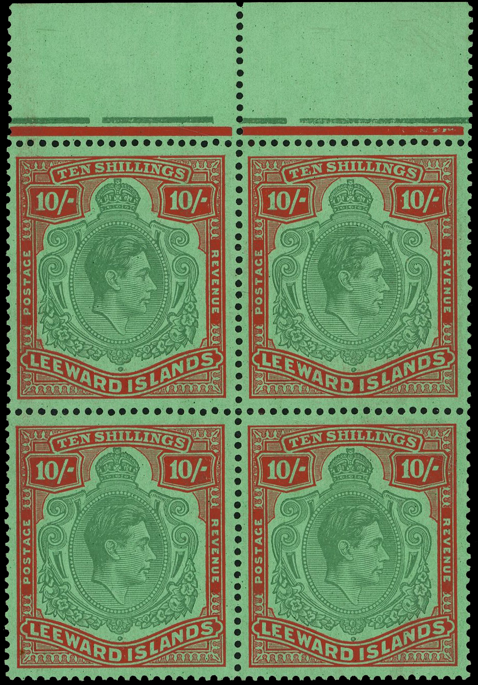 Leeward Islands SG 113c block mint