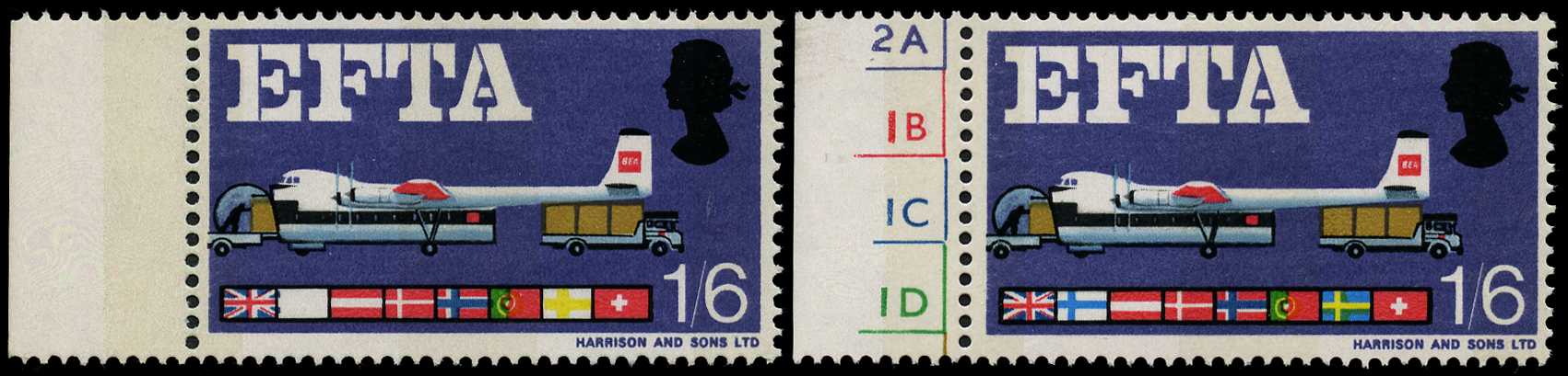 1967 1s6d EFTA phosphor, left hand...