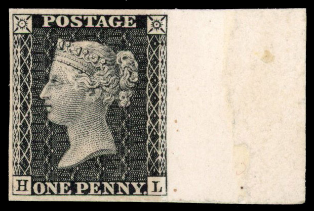 1872 1d Black Pl.27 South Kensington Exhibition Proof.