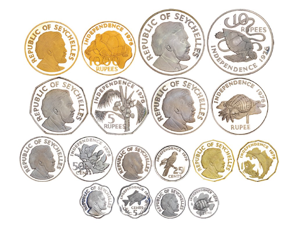 Seychelles, Republic, Proof set (9), 1976 - extremely rare