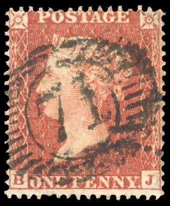 1855 1d Red-brown Pl.13 (Die II, Alphabet II, Wmk. Large Crown, Perf 16). Used