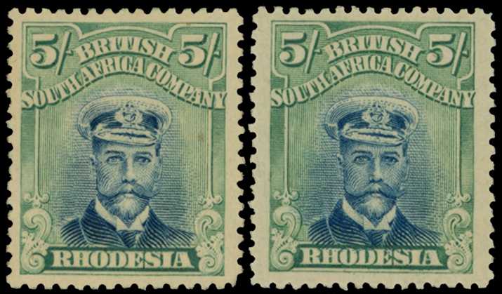 1918-21 5/- Head Die IIIB, perf 14, toned...