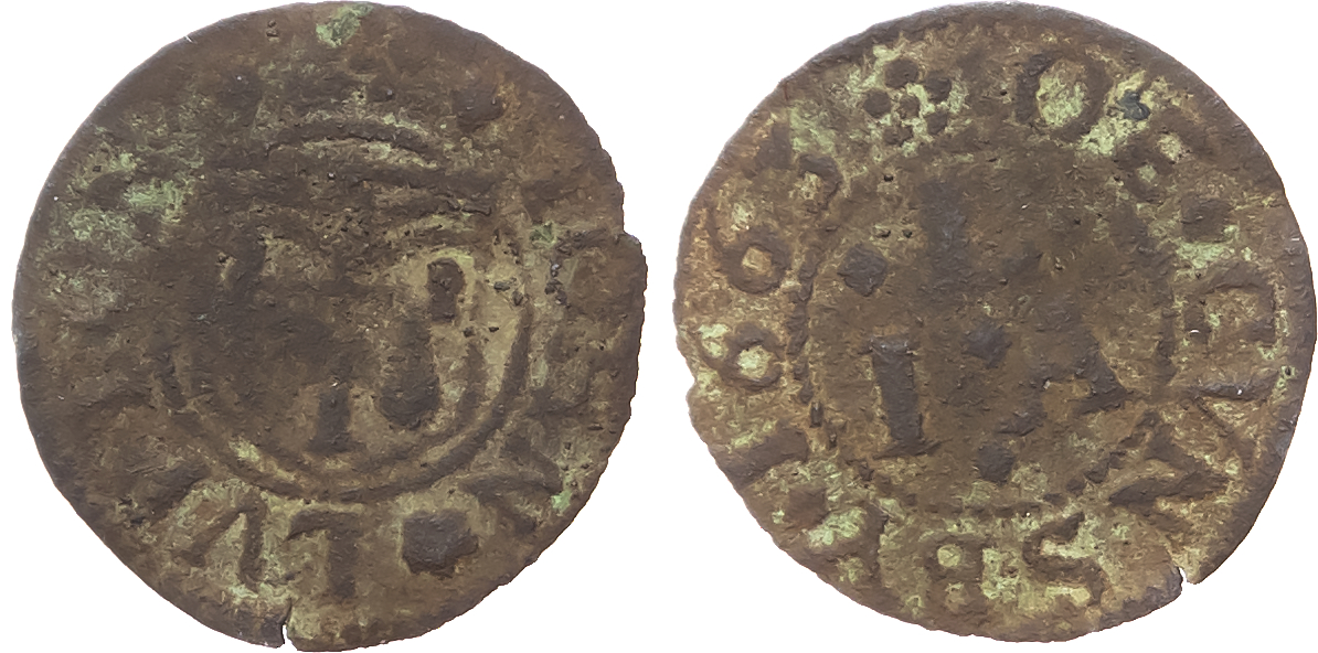 Lincolnshire, Coningsby, John Lupton, Farthing 1663, Bakers’ Arms 0.42gm. (OB 57a; N –; BW. 53).