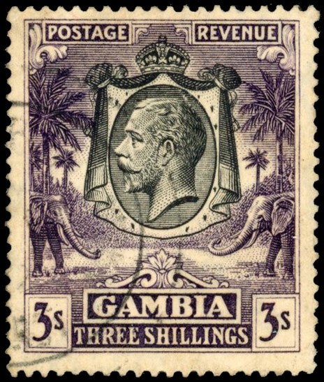 Gambia SG 139 3s slate-purple used