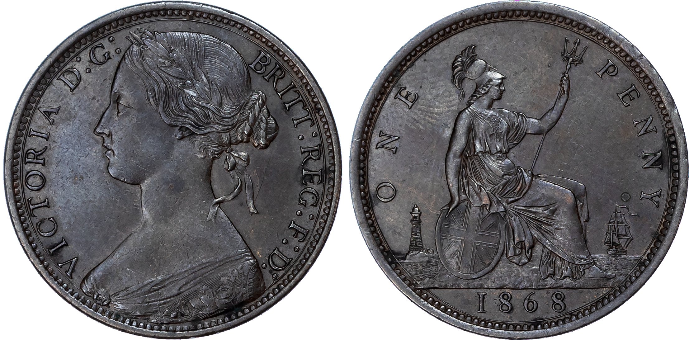 Victoria (1837-1901), Penny, 1868