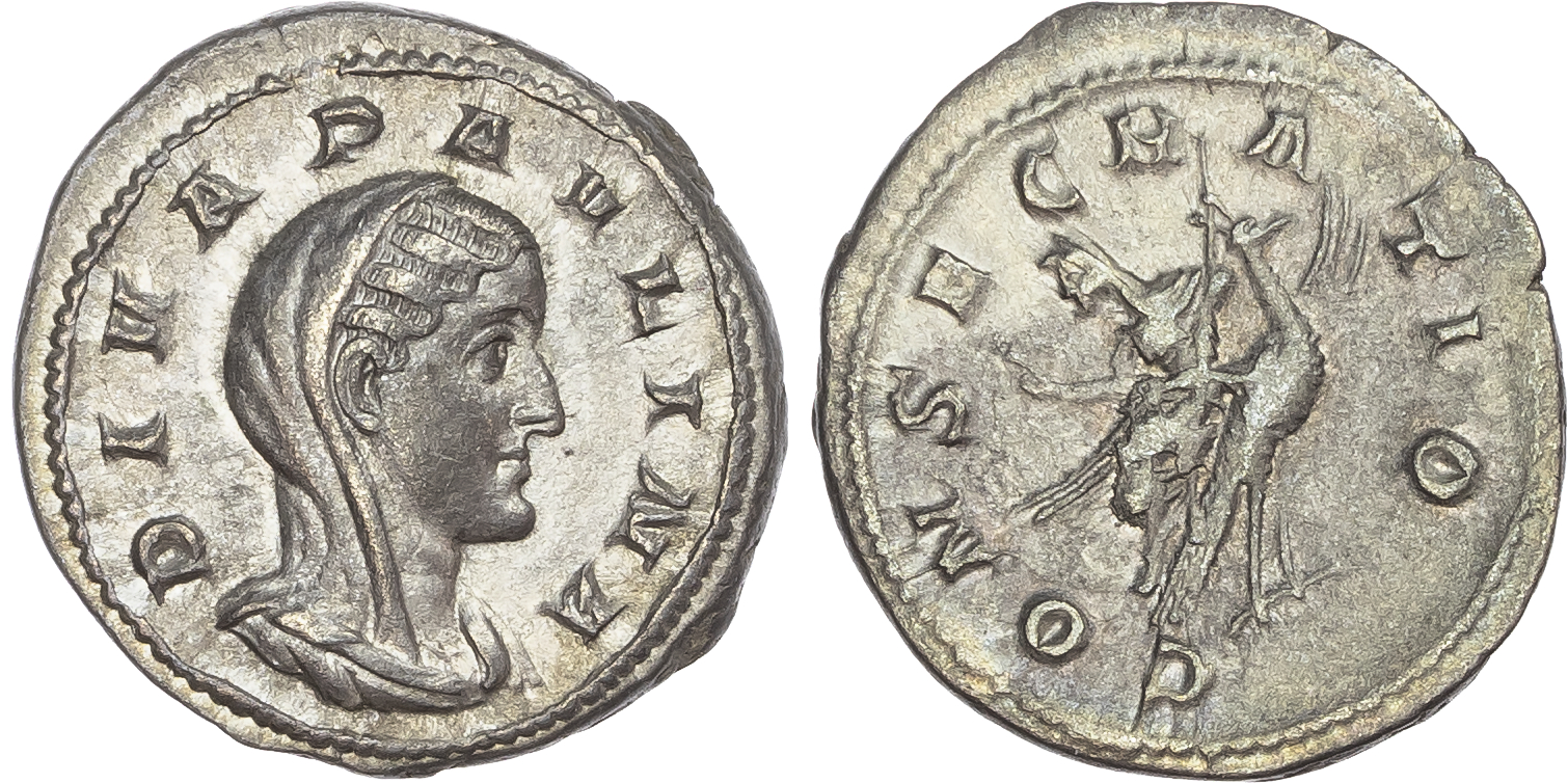 Diva Paulina, wife of Maximinus Thrax, (d. before AD 235) AR Denarius, Rome, AD 236-238, 3.40g. 