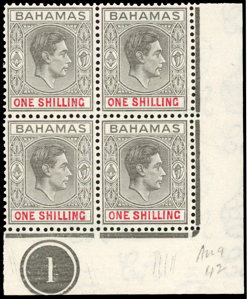 Bahamas SG 155a Plate block mint