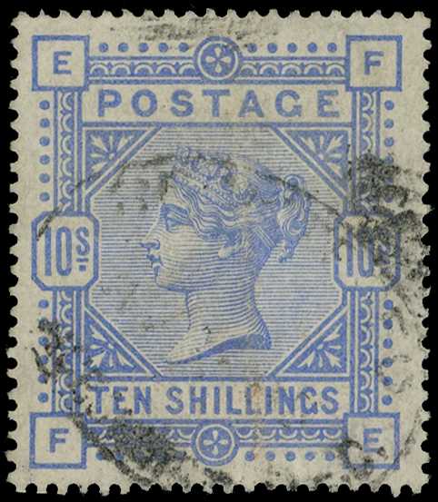 1883-84 wmk Large Anchor 10/- cobalt (FE)...