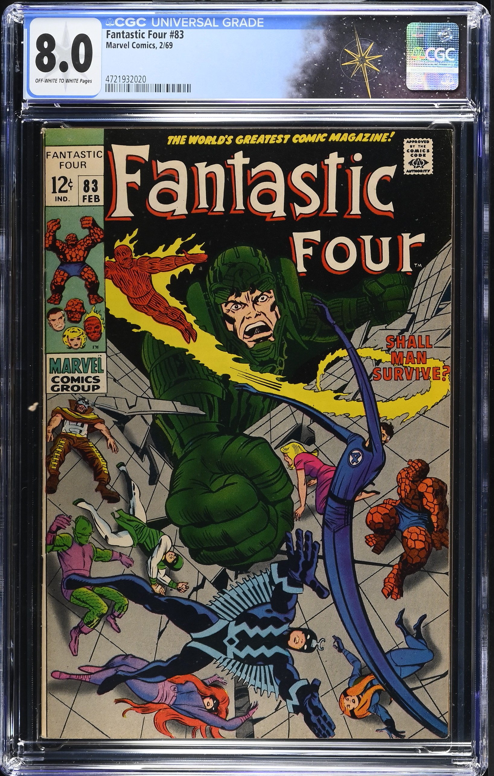 Fantastic Four #83 CGC 8.0 2nd Appearance of Infant Franklin Richards (Marvel Comics, 1969) Off-White to White Pages
