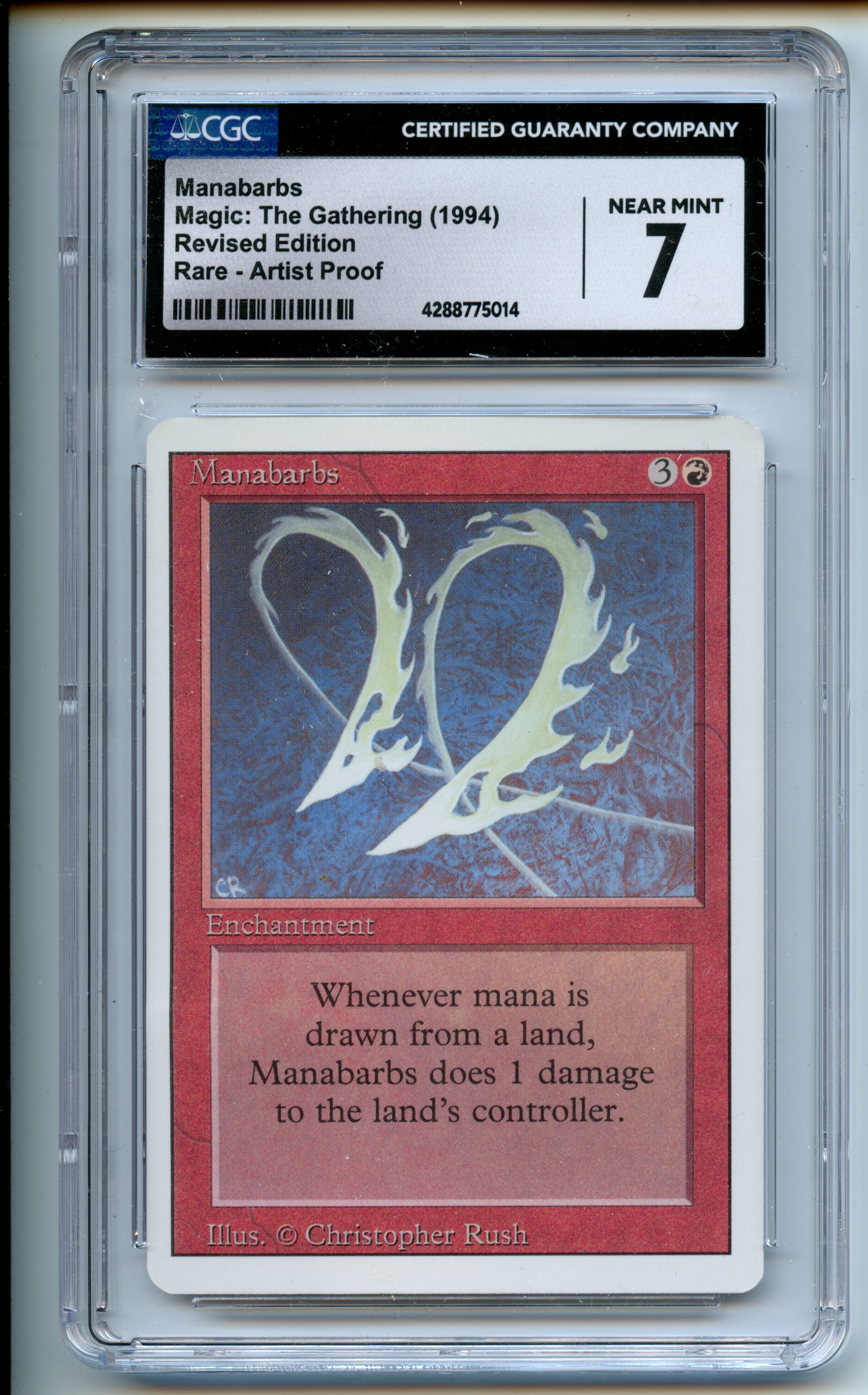 Magic: The Gathering  - Manabarbs Artist Proof  - Revised  - CGC 7