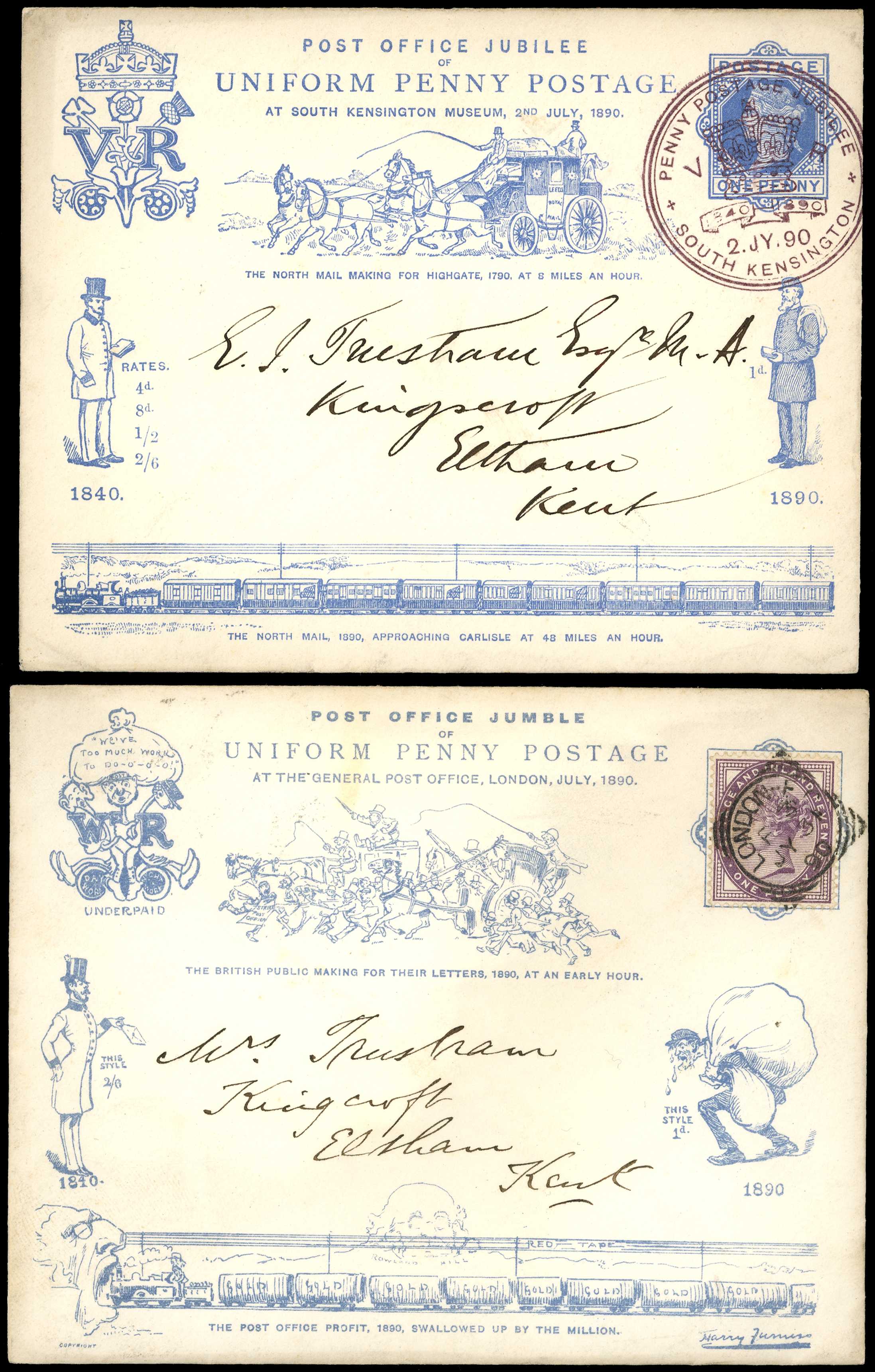 1890 Jubilee envelope. The Furniss caricature...