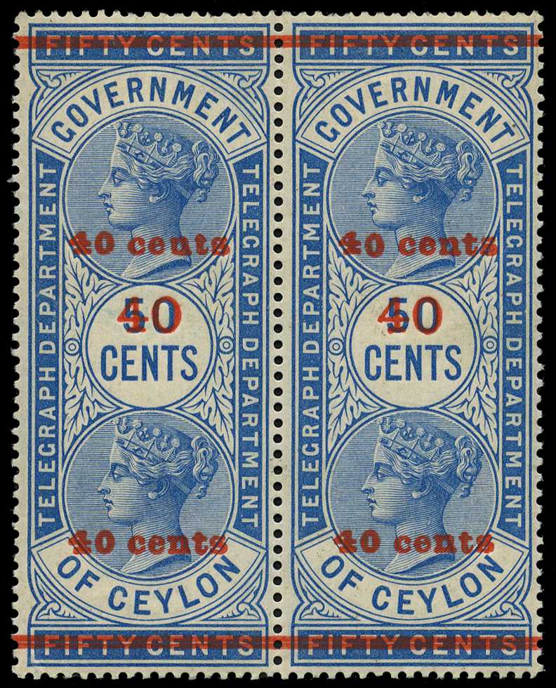 1883 40ct on 50ct blue surcharge Type T49 in...