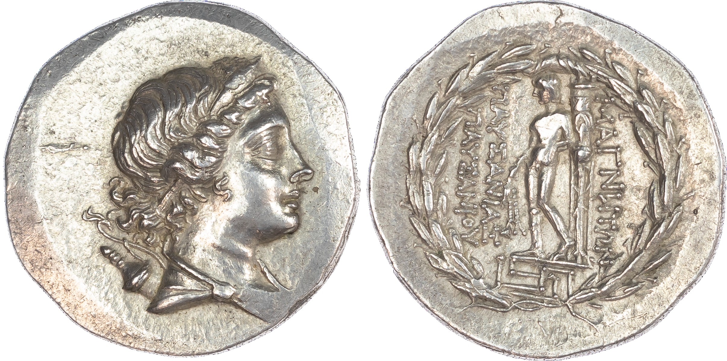 Ionia, Magnesia ad Meandrum (c. 150-140 BC) AR Tetradrachm, Stephanophoric type, Pausias, son of Pausias, magistrate,