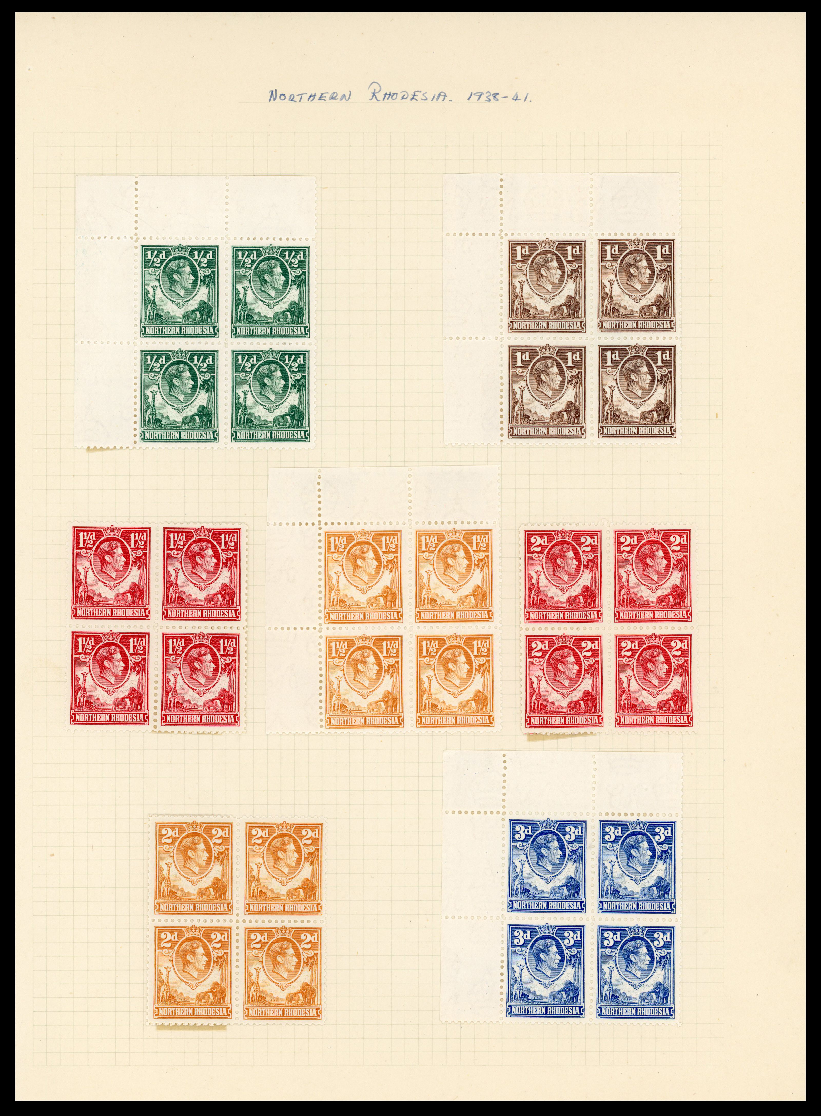 Northern Rhodesia SG 25-45 collection mint