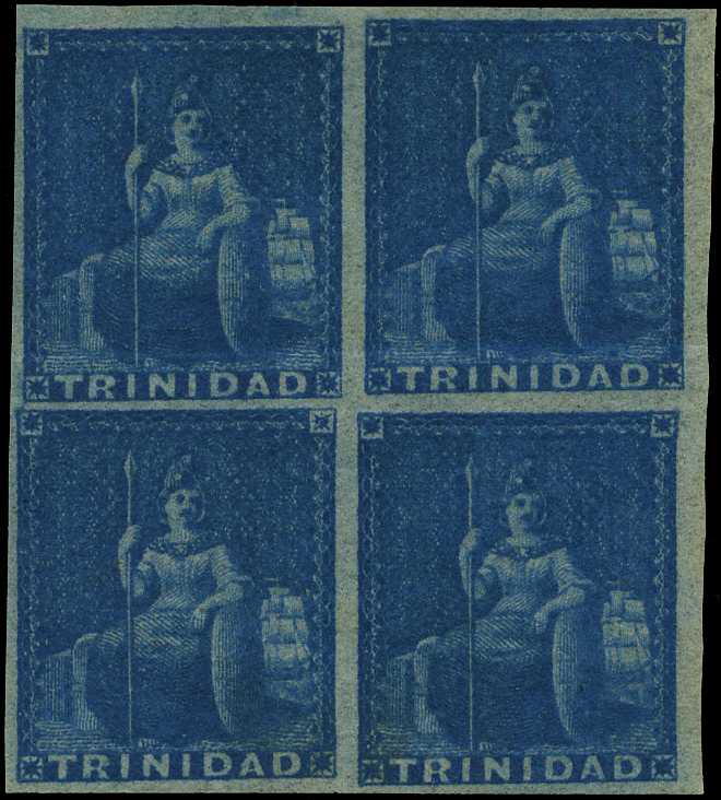 1851-1855 (1d) deep blue Britannia imperf...