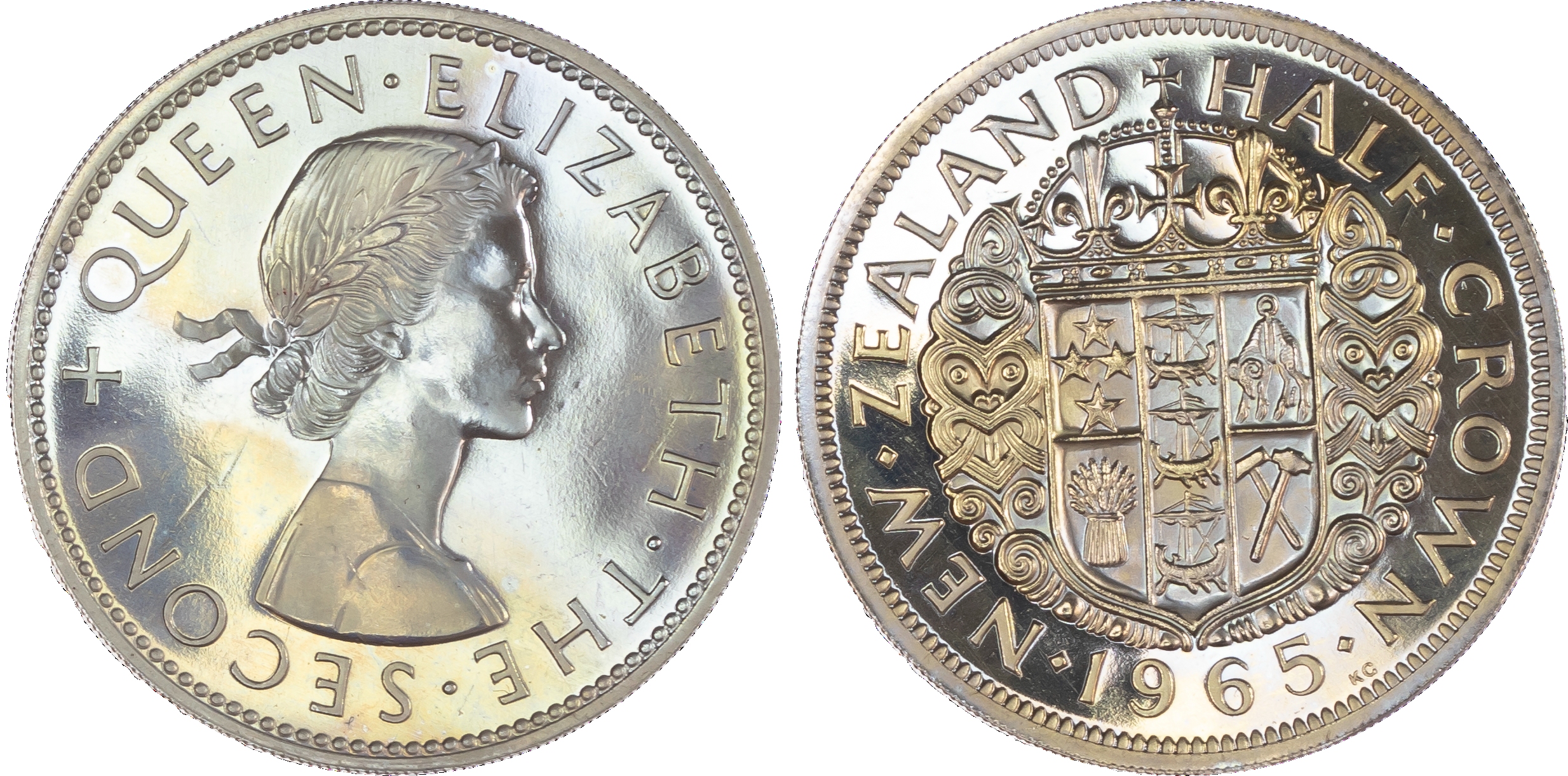 New Zealand, Elizabeth II (1952-2022), Last Pre-Decimal Proof Set (7), 1965