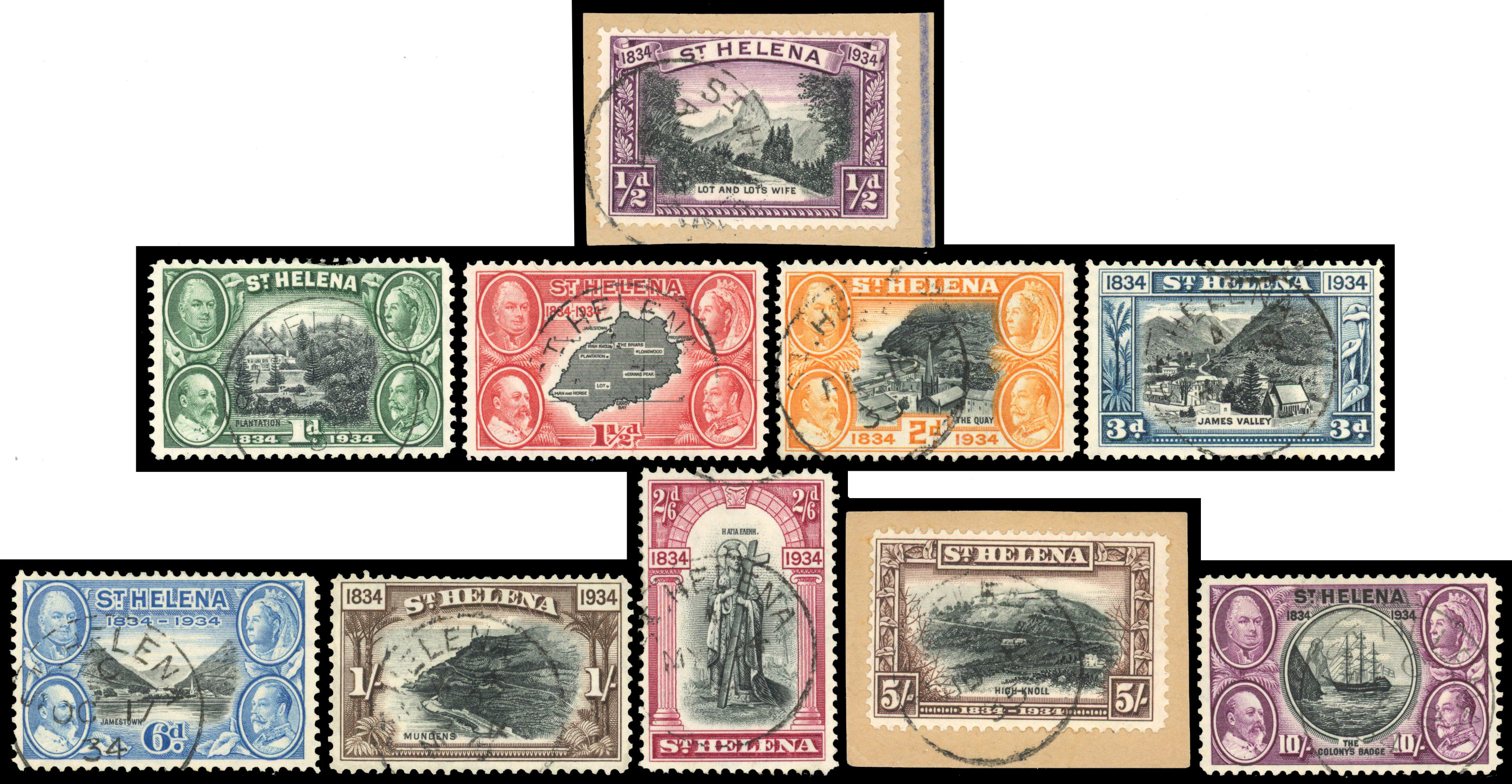 St Helena SG 114-123 used