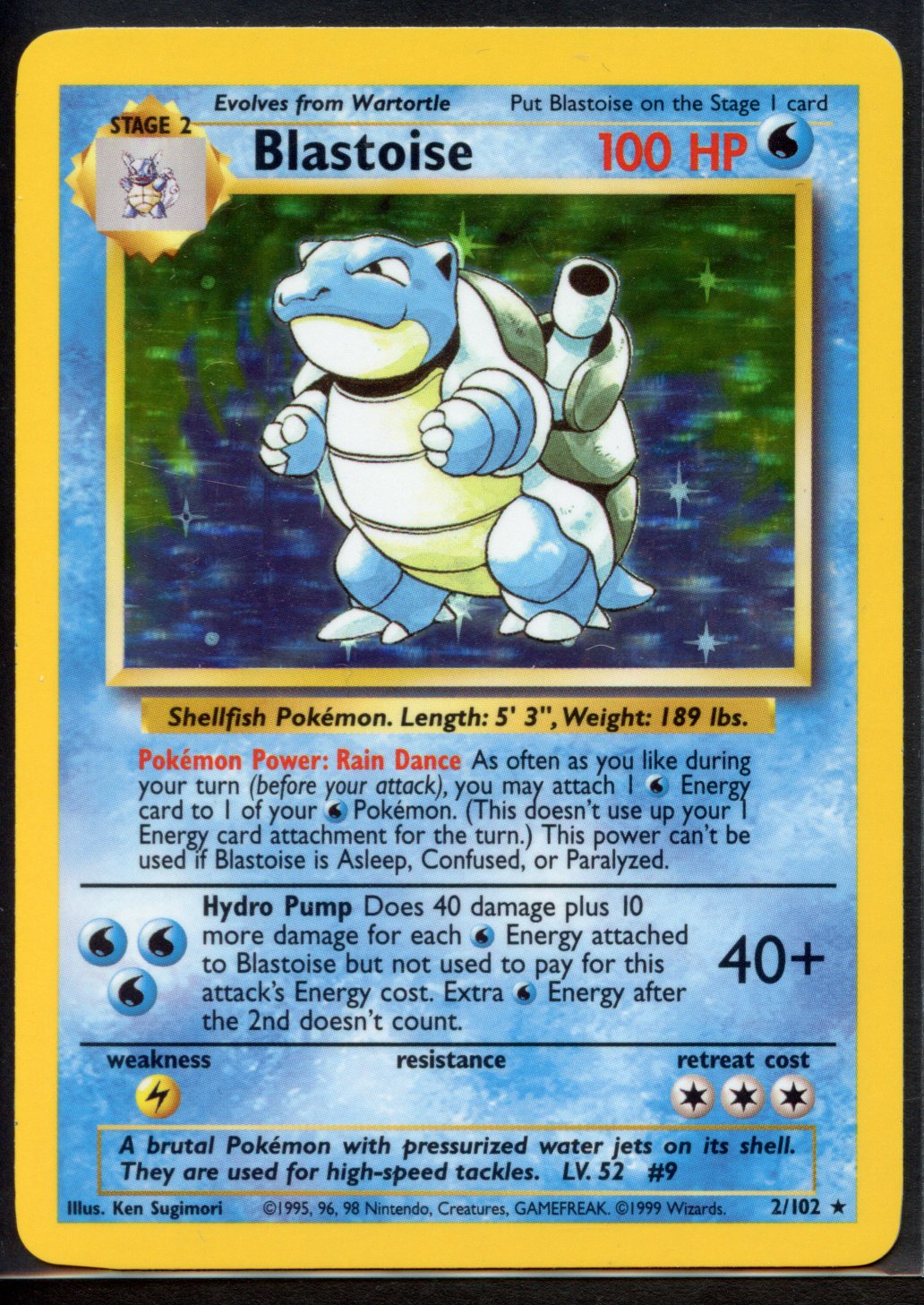 Blastoise Holo #2/102 - Base Set (Ungraded) - Near Mint