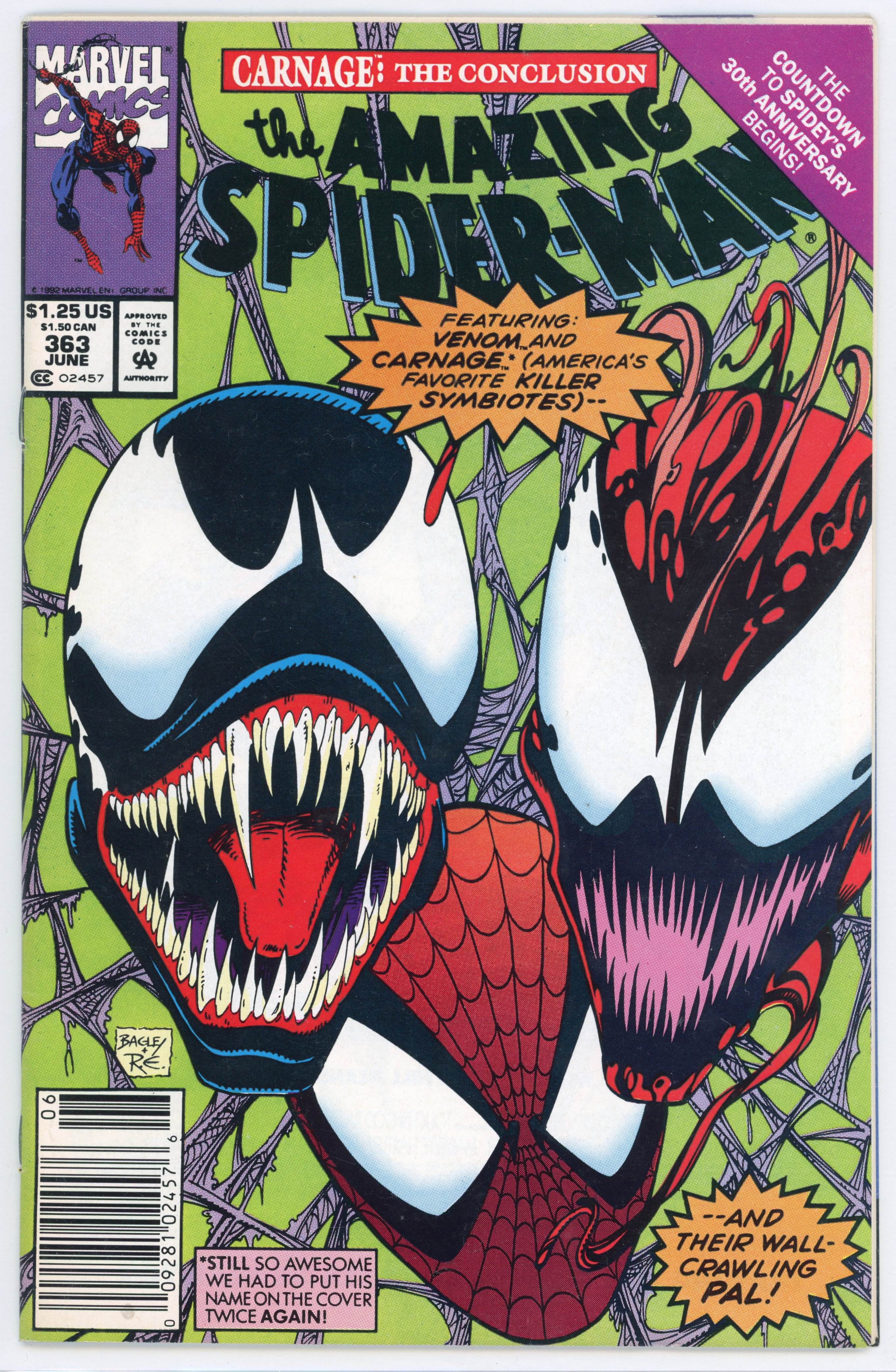 Amazing Spider-Man #363 (Marvel Comics, 1992) Third appearance of Carnage