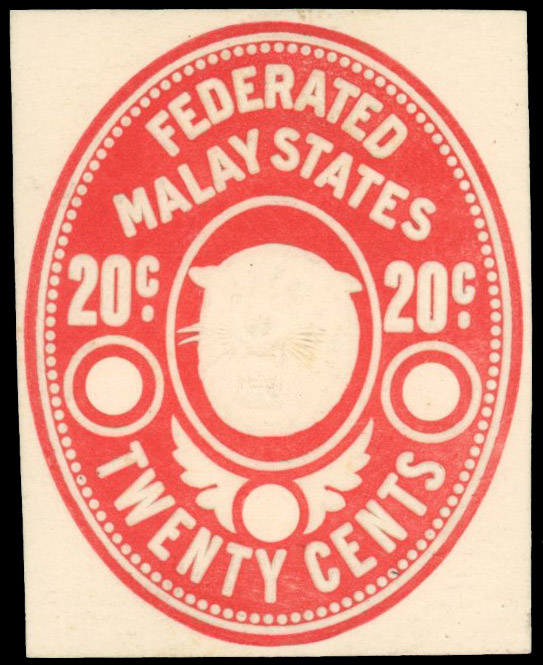 FMS Impressed Revenue 20c c1913 proof in red