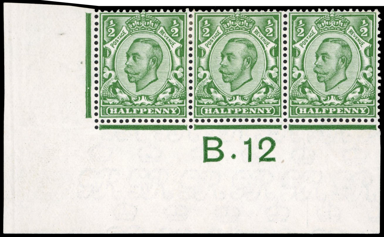 GB 1912 SG 346 B12 control strip mint