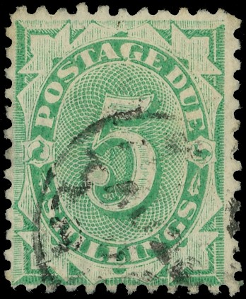 AUSTRALIA: 1903 5s emerald-green postage due, watermark inverted...