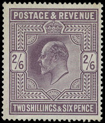 Great Britain 1902 2s6d Lilac (O). Very fine unmounted o.g. example printed by DLR. Spec....