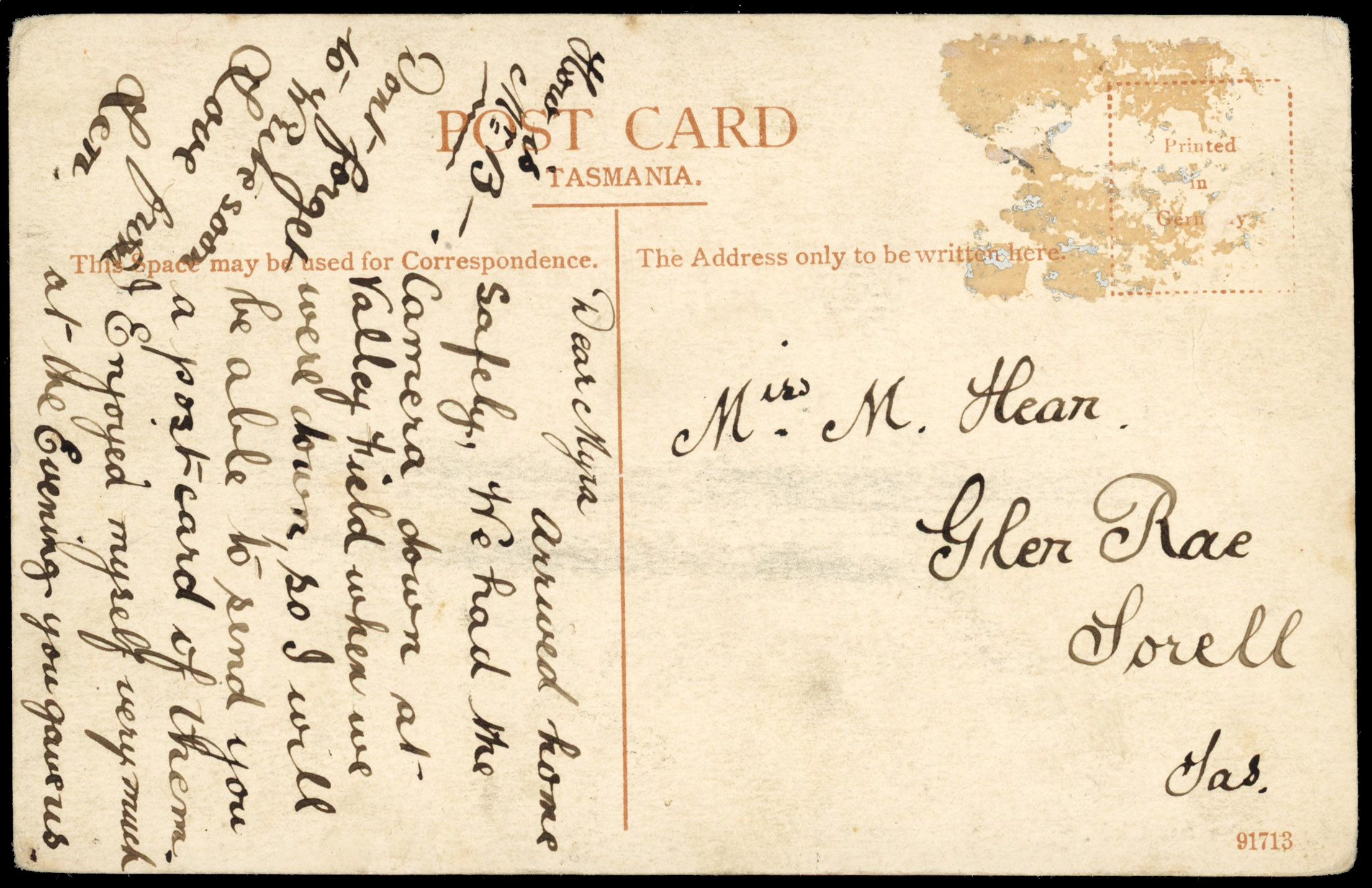 Tasmania Stationery lettercards 1903 2d Scenes collection