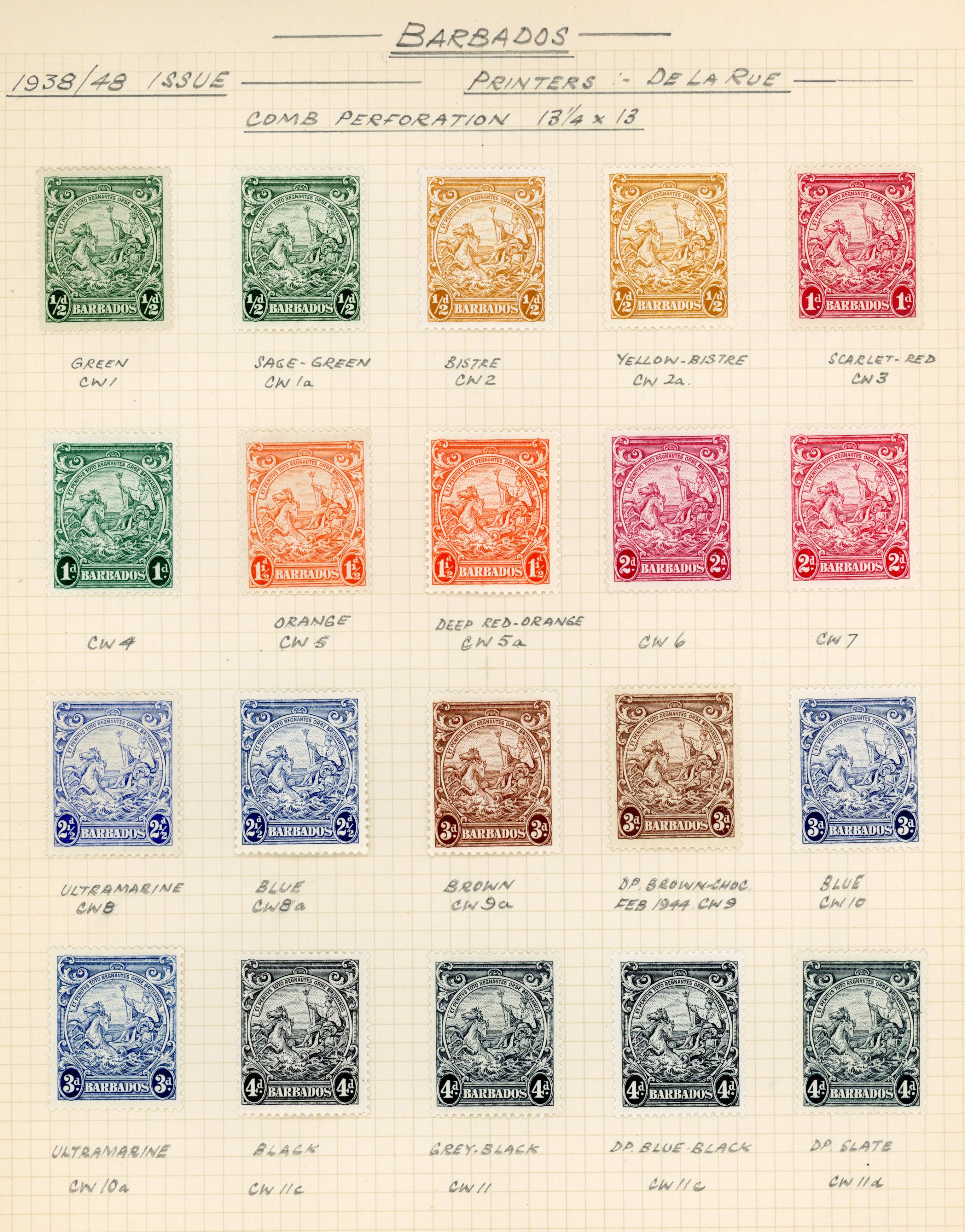 Barbados SG 248/264e collection mint