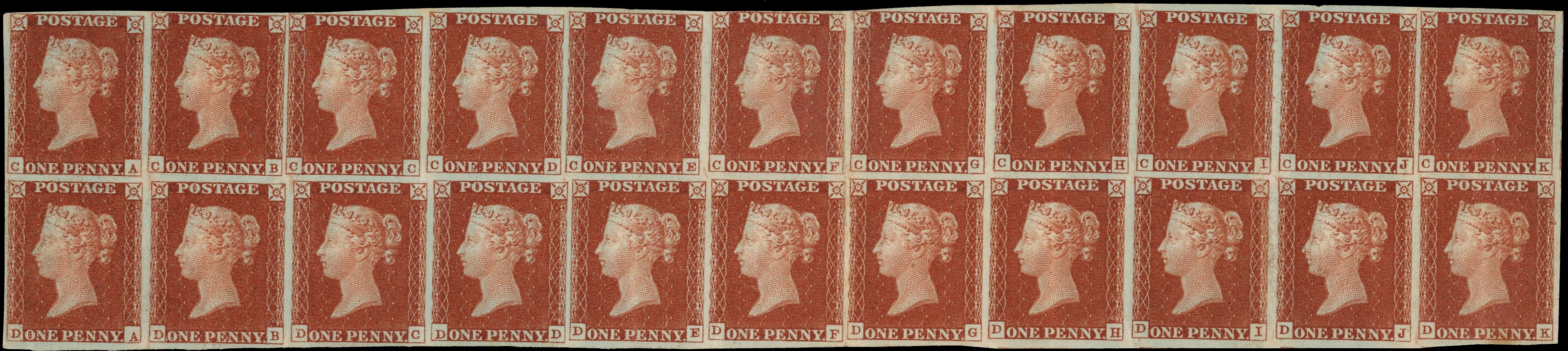 Great Britain SG 8 block of twenty 