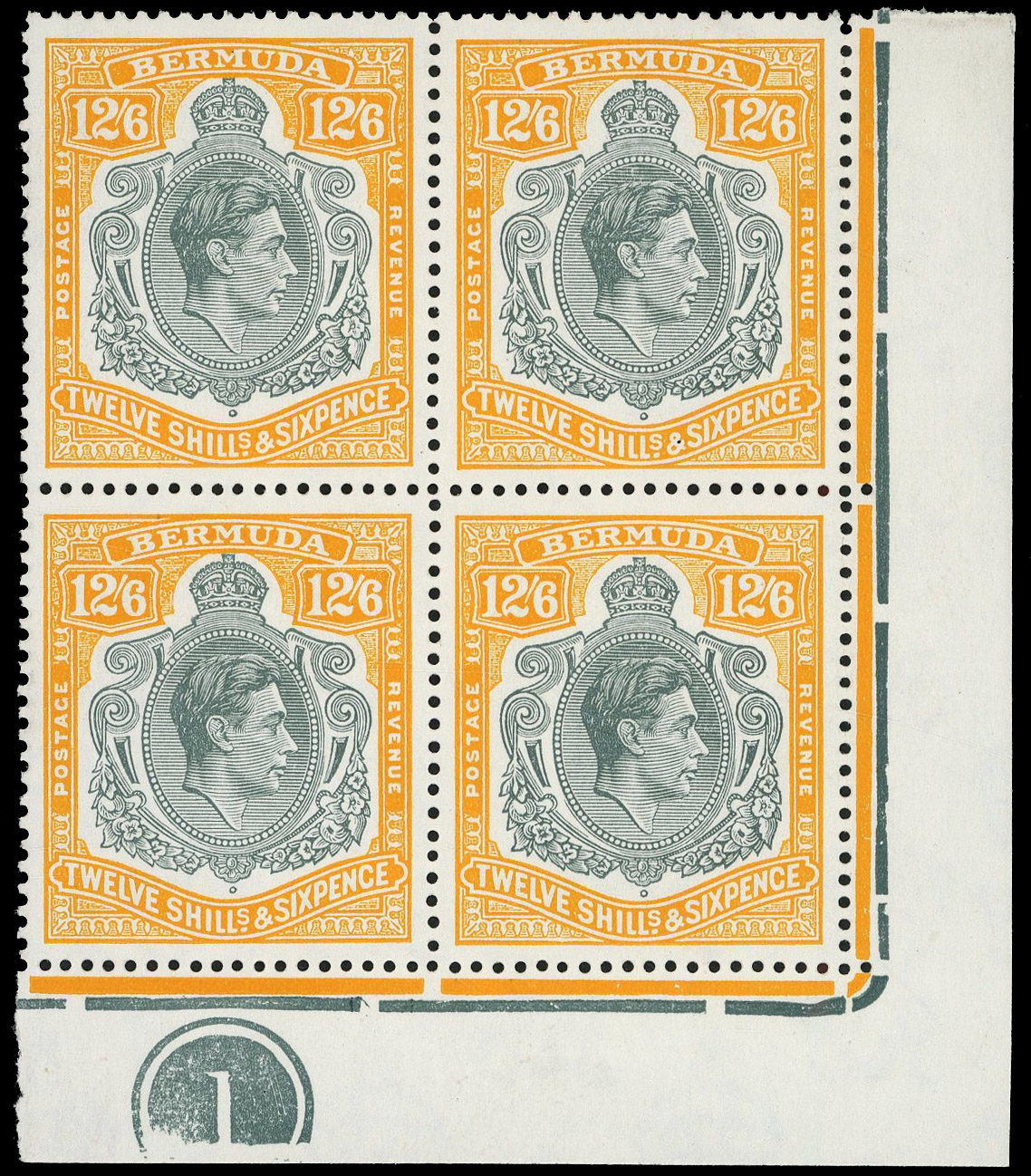 Bermuda SG 120e Plate block mint