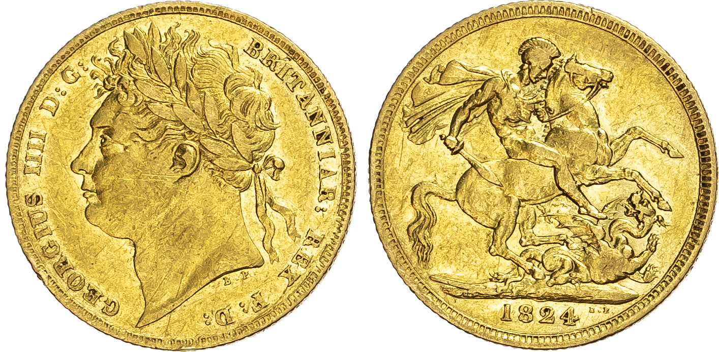 George IV (1820-1830), Sovereign, 1824