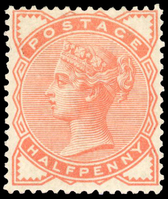 Great Britain SG 187var ½d colour trial in orange-red