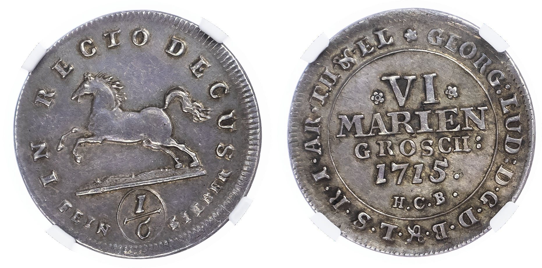 Germany, States. Brunswick-Luneburg-Calenberg-Hannover AR 6 Mariengroschen. 1715 HCB.