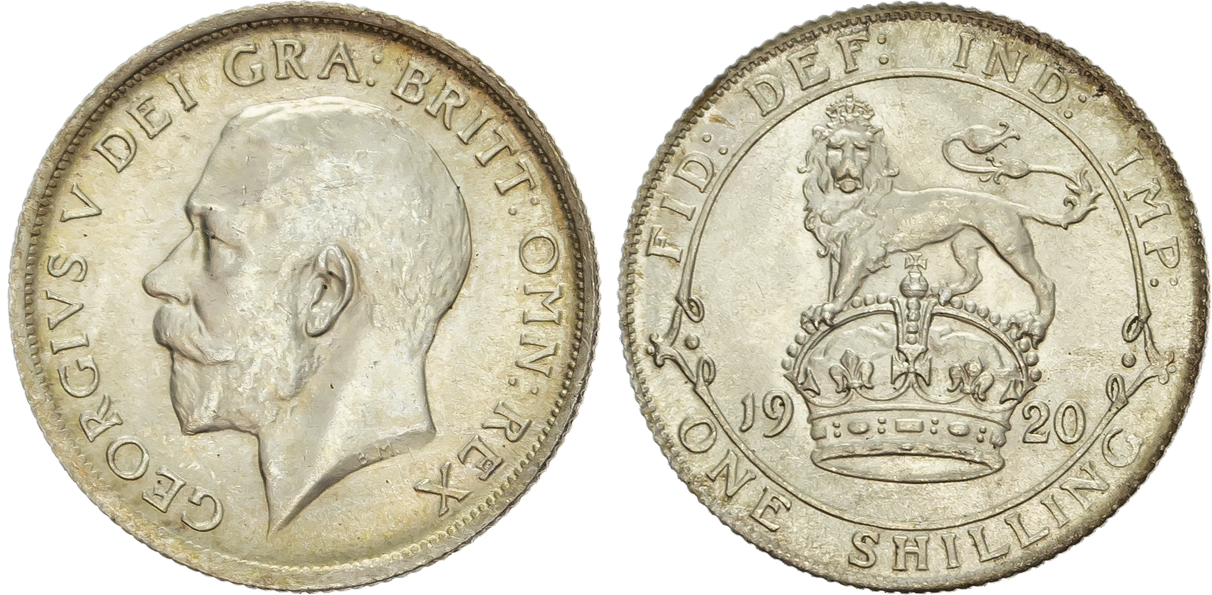 George V (1910-1936) Shilling, 1920, second coinage, lower relief.