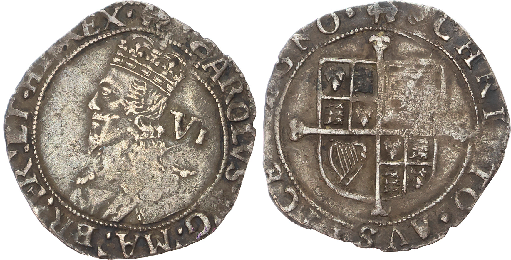 Charles I (1625-1649), AR Sixpence, Group E, Type 4.1.