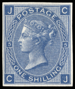 GB SG117var 1867 1s Colour trial.