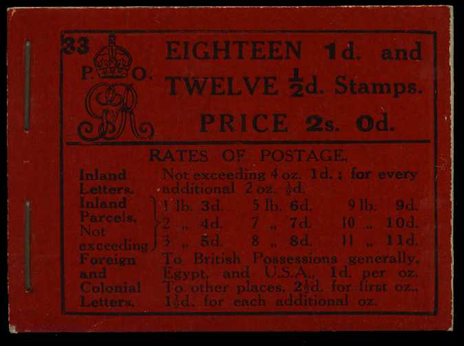 1915 (August) 2/- booklet (#33), panes...