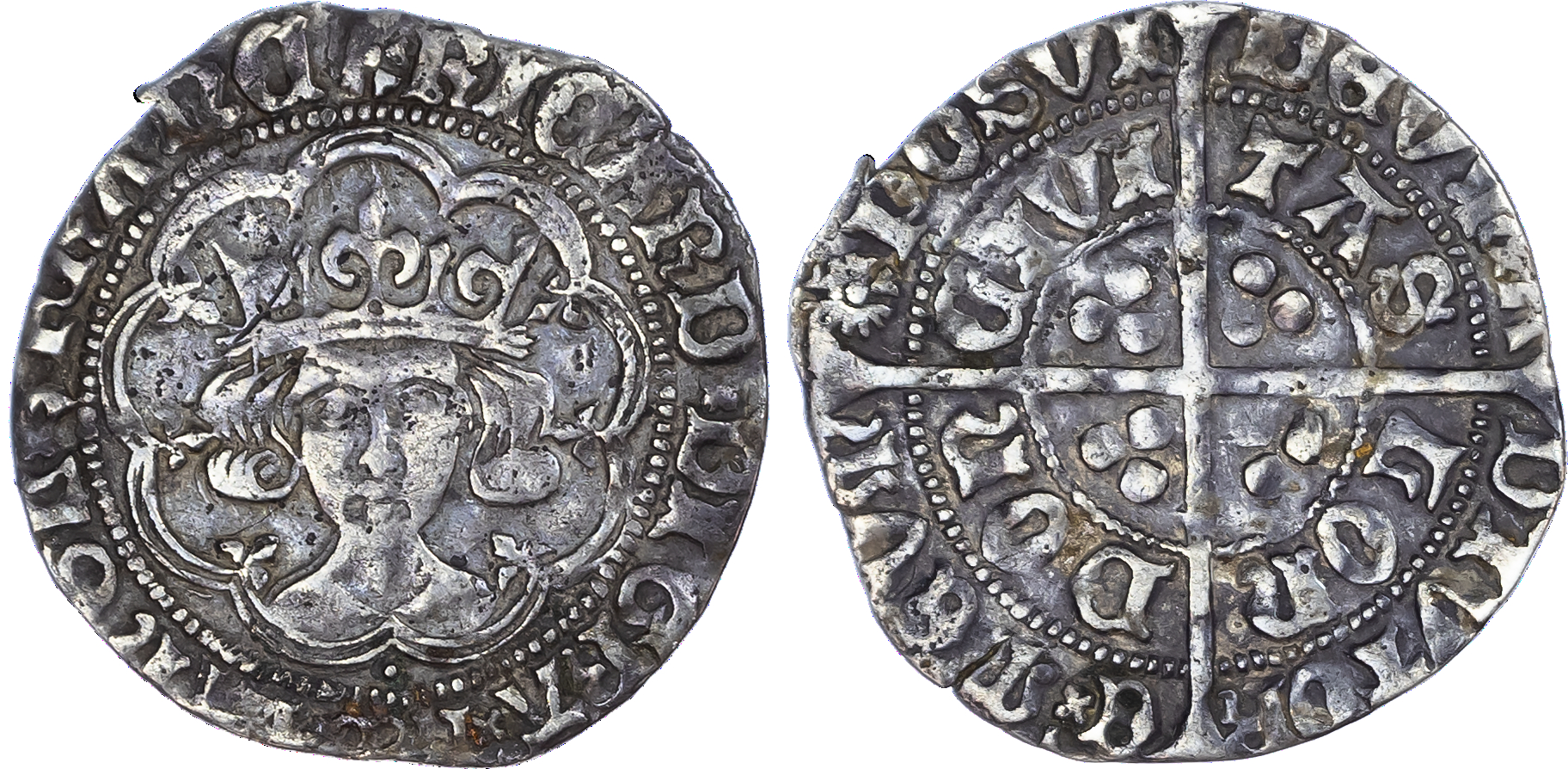 Richard III (1483-1485), Groat, London, type 3, mm. halved sun and rose no. 2.