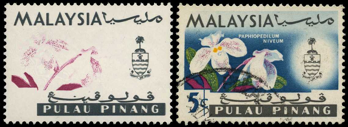 1965-68 5c paphiopedilum niveum, blue and...