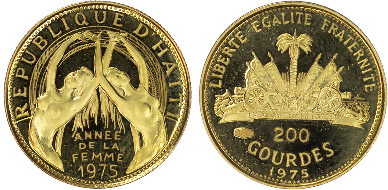 Haiti, Second Republic (1957-1986), gold Proof 200 Gourdes