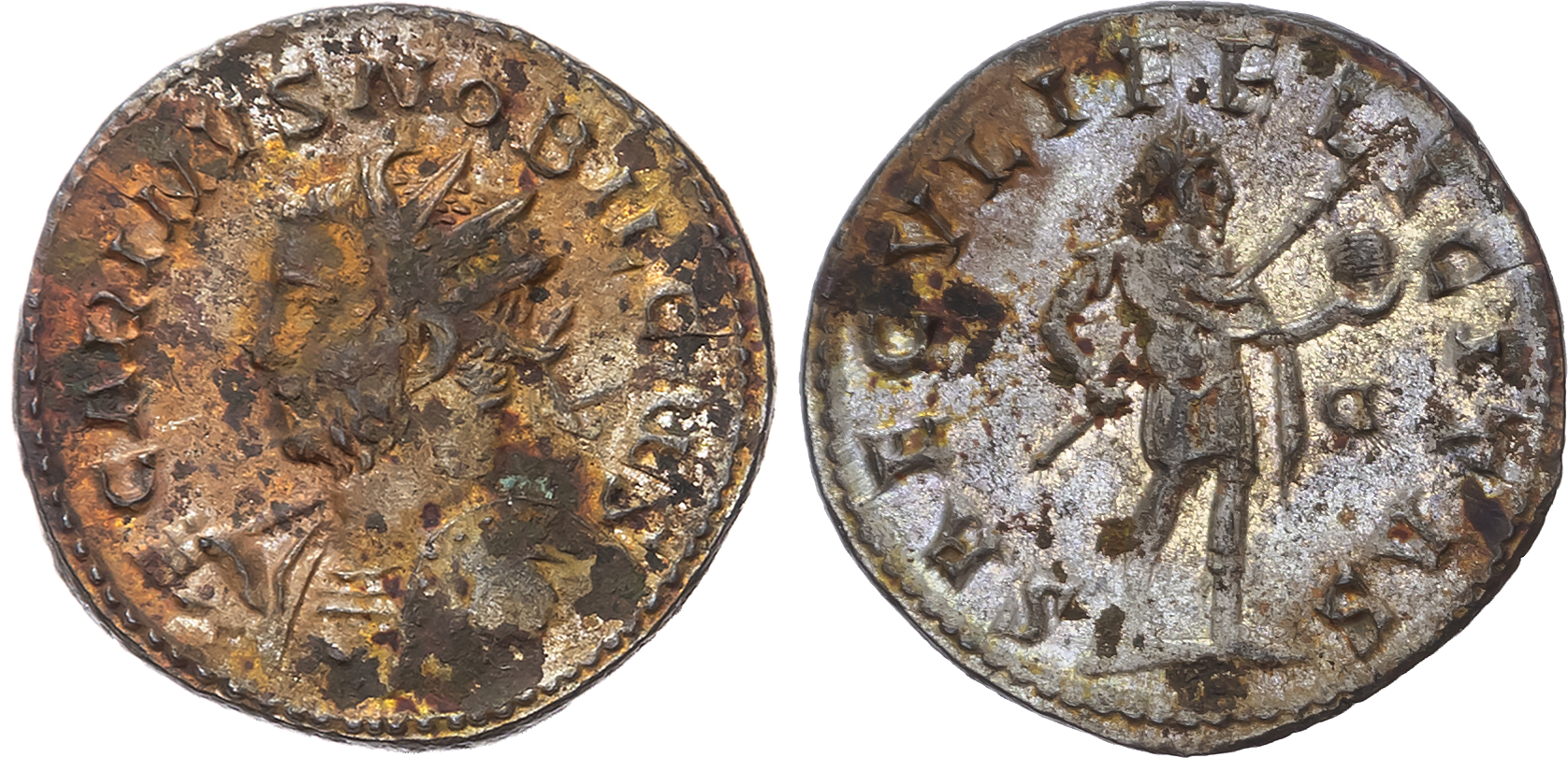 Carinus as Caesar (AD 282-283), Billon Antoninianus, Ligdunum, AD 282, 3.39g. 