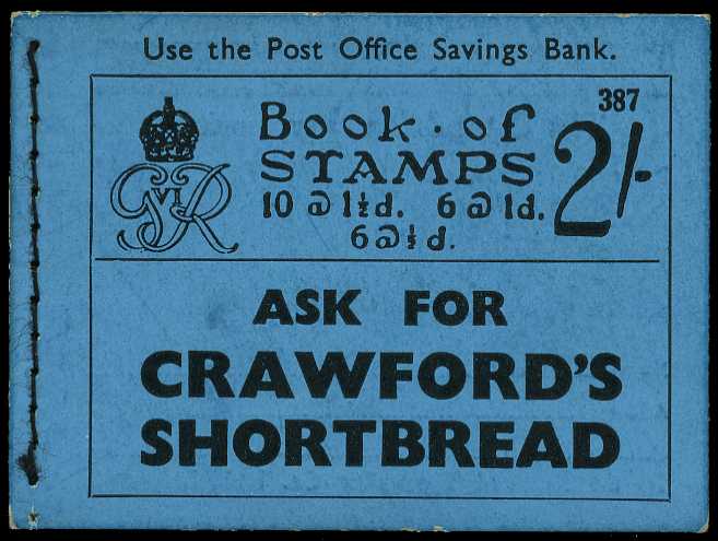 1937 (August) 2/- booklet (#387), KG VI...