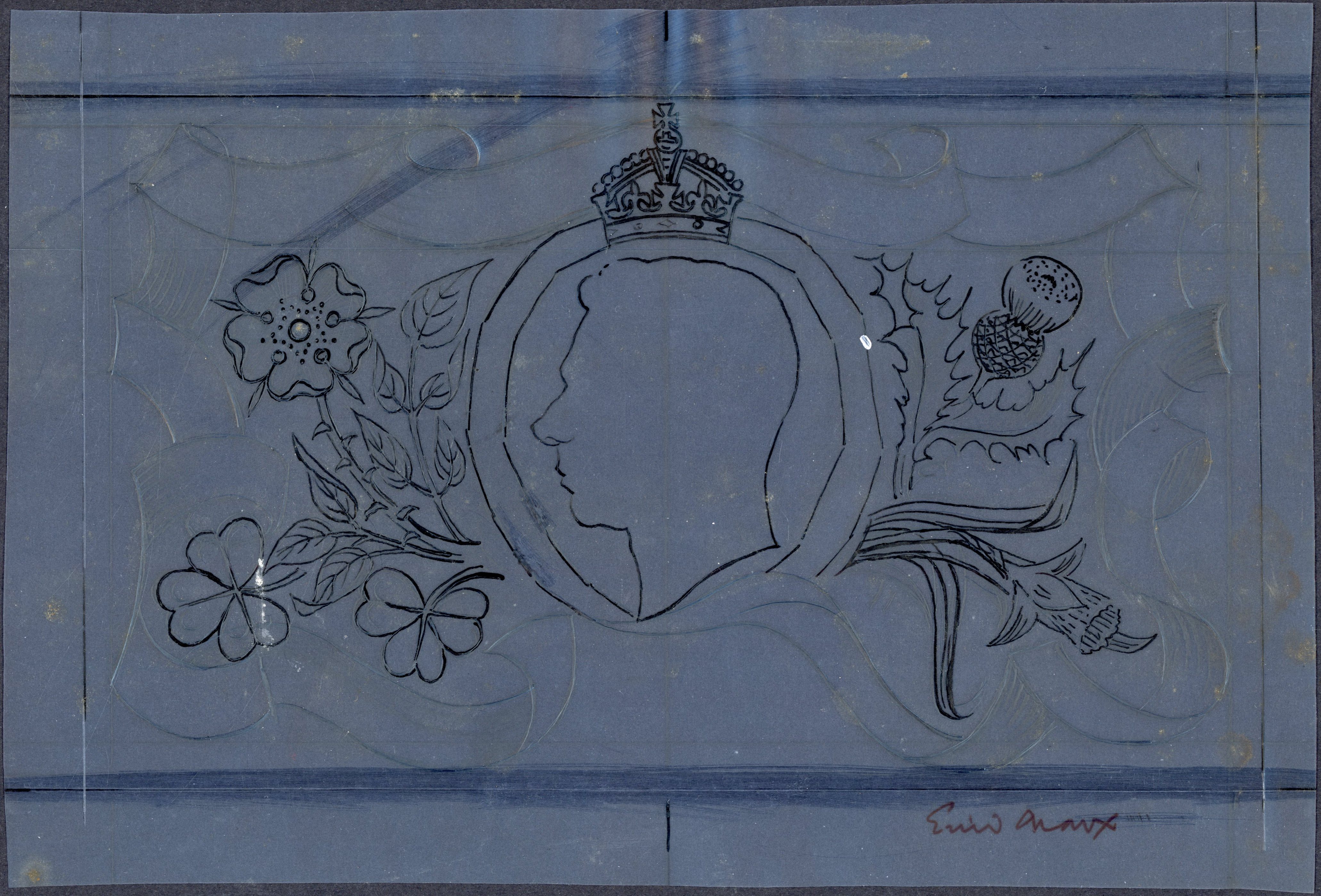 1951 10s ‘Festival’ preliminary sketch (SG511)