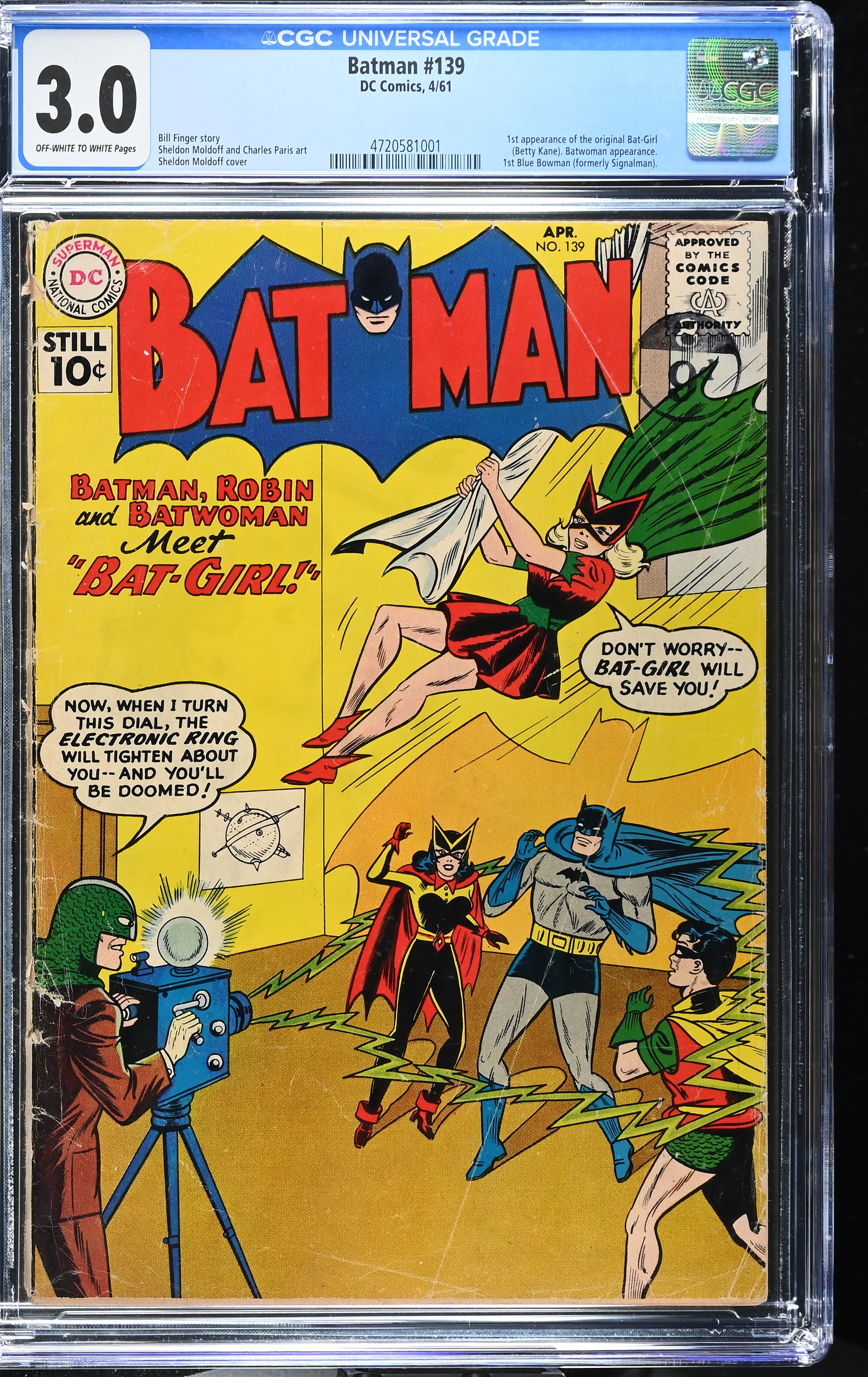 Batman #139 CGC 3.0 1st Appearance of the Original Bat-Girl (DC Comics, 1961) Off-White to White Pages