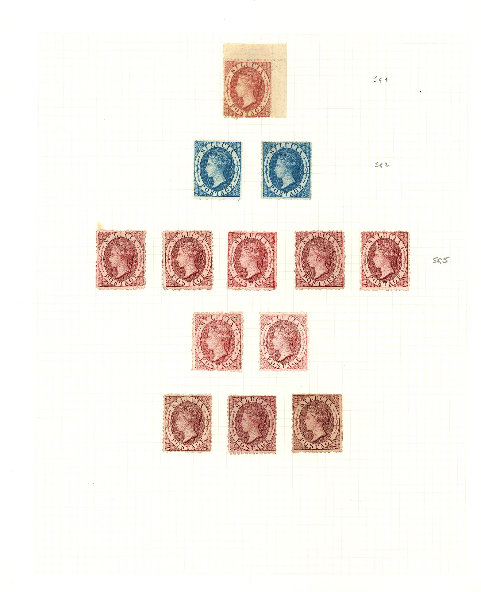 1860-1910 mint collection arranged in blue...