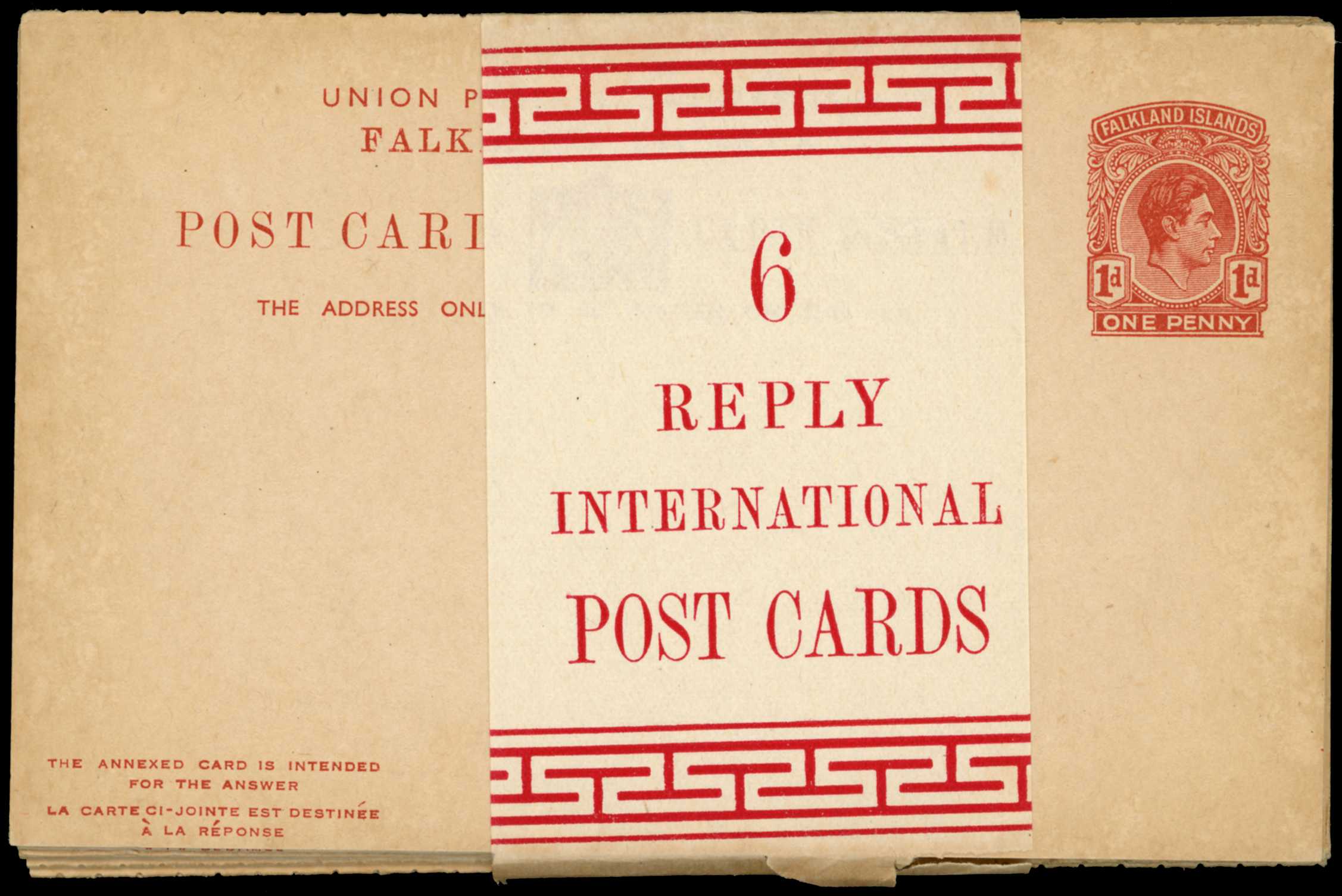 POSTAL HISTORY: 1938 1d+1d red-brown reply...